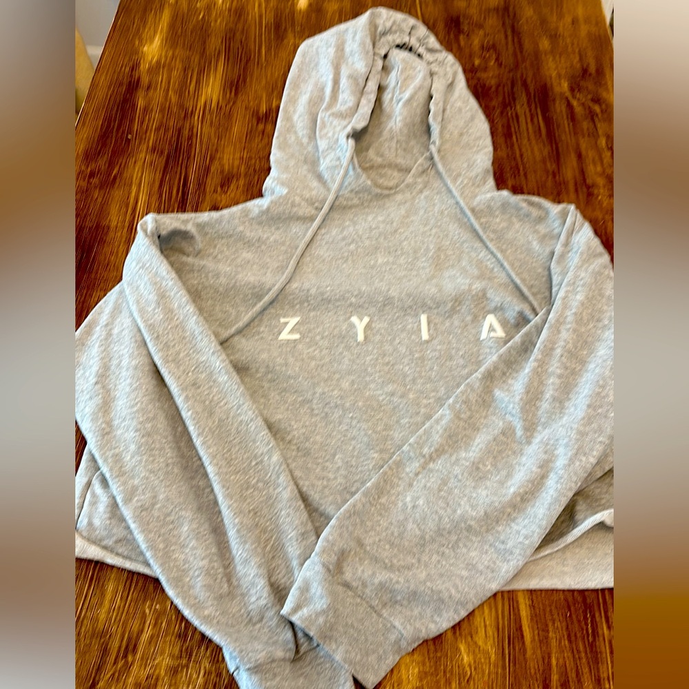 Zyia Active Gray Crop Hoodie XXL
